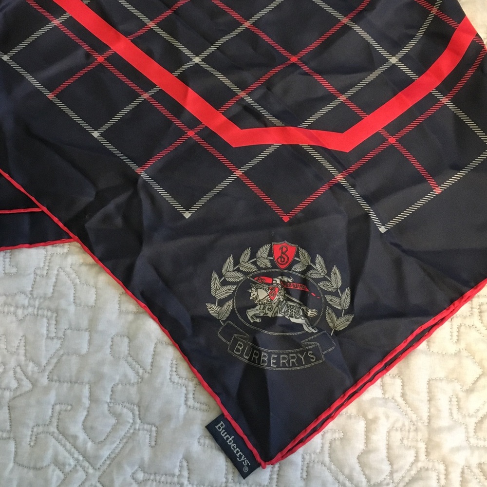 Vintage Burberrys Silk Scarf, Authentic